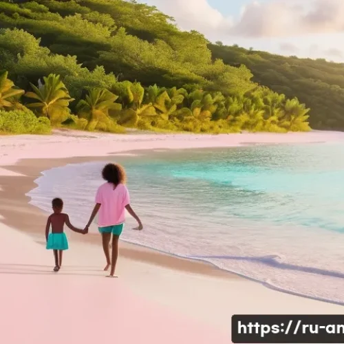 Home 26 앤티가 바부다 바부다섬 관광 - Barbuda Pink Sand Beach Serenity**
A vibrant, high-resolution photograph depicting a serene scene on...